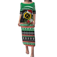 Vanuatu Pig's Tusk Meri Krismas! Family Matching Puletasi and Hawaiian Shirt Vanuatuan Sand Drawing Pattern - Polynesian Pride