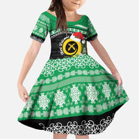 Vanuatu Pig's Tusk Meri Krismas! Family Matching Short Sleeve Bodycon Dress and Hawaiian Shirt Vanuatuan Sand Drawing Pattern - Polynesian Pride