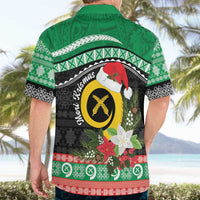 Vanuatu Pig's Tusk Meri Krismas! Hawaiian Shirt Vanuatuan Sand Drawing Pattern - Polynesian Pride