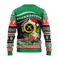 Vanuatu Pig's Tusk Meri Krismas! Ugly Christmas Sweater Vanuatuan Sand Drawing Pattern - Polynesian Pride