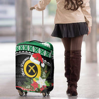 Vanuatu Pig's Tusk Meri Krismas! Luggage Cover Vanuatuan Sand Drawing Pattern - Polynesian Pride