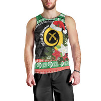 Vanuatu Pig's Tusk Meri Krismas! Men Tank Top Vanuatuan Sand Drawing Pattern - Polynesian Pride