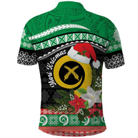 Vanuatu Pig's Tusk Meri Krismas! Polo Shirt Vanuatuan Sand Drawing Pattern LT9 - Polynesian Pride