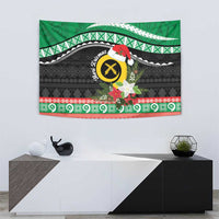 Vanuatu Pig's Tusk Meri Krismas! Tapestry Vanuatuan Sand Drawing Pattern - Polynesian Pride
