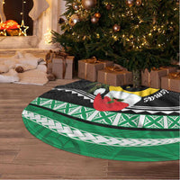 Vanuatu Pig's Tusk Meri Krismas! Tree Skirt Vanuatuan Sand Drawing Pattern - Polynesian Pride