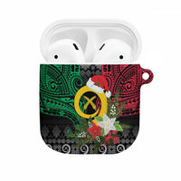 Vanuatu Pig's Tusk Meri Krismas! AirPods Case Vanuatuan Ancient Art Spirit LT9 Black - Polynesian Pride