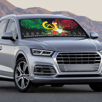 Vanuatu Pig's Tusk Meri Krismas! Auto Sun Shade Vanuatuan Ancient Art Spirit - Polynesian Pride