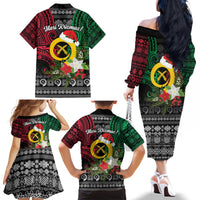 Vanuatu Pig's Tusk Meri Krismas! Family Matching Off The Shoulder Long Sleeve Dress and Hawaiian Shirt Vanuatuan Ancient Art Spirit - Polynesian Pride