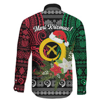 Vanuatu Pig's Tusk Meri Krismas! Family Matching Off The Shoulder Long Sleeve Dress and Hawaiian Shirt Vanuatuan Ancient Art Spirit - Polynesian Pride