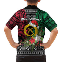 Vanuatu Pig's Tusk Meri Krismas! Family Matching Off Shoulder Short Dress and Hawaiian Shirt Vanuatuan Ancient Art Spirit - Polynesian Pride
