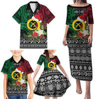 Vanuatu Pig's Tusk Meri Krismas! Family Matching Puletasi and Hawaiian Shirt Vanuatuan Ancient Art Spirit - Polynesian Pride