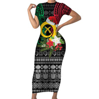Vanuatu Pig's Tusk Meri Krismas! Family Matching Short Sleeve Bodycon Dress and Hawaiian Shirt Vanuatuan Ancient Art Spirit - Polynesian Pride