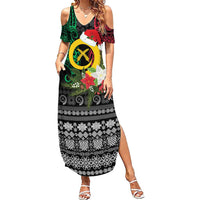 Vanuatu Pig's Tusk Meri Krismas! Family Matching Summer Maxi Dress and Hawaiian Shirt Vanuatuan Ancient Art Spirit - Polynesian Pride