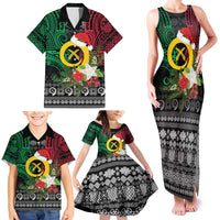 Vanuatu Pig's Tusk Meri Krismas! Family Matching Tank Maxi Dress and Hawaiian Shirt Vanuatuan Ancient Art Spirit - Polynesian Pride