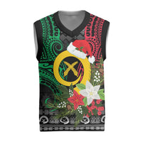 Vanuatu Pig's Tusk Meri Krismas! Christmas Knitted V-Neck Vest Vanuatuan Ancient Art Spirit - Polynesian Pride
