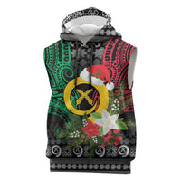 Vanuatu Pig's Tusk Meri Krismas! Sleeveless Hoodie Vanuatuan Ancient Art Spirit - Polynesian Pride
