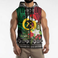 Vanuatu Pig's Tusk Meri Krismas! Sleeveless Zip Hoodie Vanuatuan Ancient Art Spirit - Polynesian Pride
