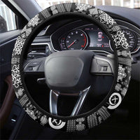 Vanuatu Pig's Tusk Meri Krismas! Steering Wheel Cover Vanuatuan Ancient Art Spirit - Polynesian Pride