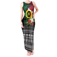Vanuatu Pig's Tusk Meri Krismas! Tank Maxi Dress Vanuatuan Ancient Art Spirit - Polynesian Pride