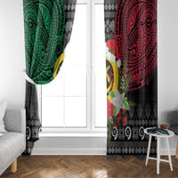 Vanuatu Pig's Tusk Meri Krismas! Window Curtain Vanuatuan Ancient Art Spirit - Polynesian Pride