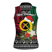 Vanuatu Pig's Tusk Meri Krismas! Women Sleeveless Polo Shirt Vanuatuan Ancient Art Spirit - Polynesian Pride