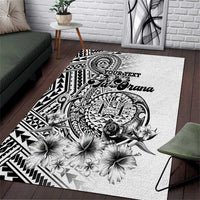 Ia Orana Tahiti Personalised Area Rug French Polynesia Hook Tattoo Special White Color LT9