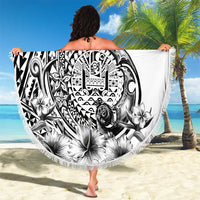 Ia Orana Tahiti Personalised Beach Blanket French Polynesia Hook Tattoo Special White Color LT9