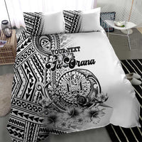 Ia Orana Tahiti Personalised Bedding Set French Polynesia Hook Tattoo Special White Color LT9