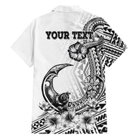 Ia Orana Tahiti Personalised Family Matching Short Sleeve Bodycon Dress and Hawaiian Shirt French Polynesia Hook Tattoo Special White Color LT9