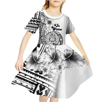 Ia Orana Tahiti Personalised Kid Short Sleeve Dress French Polynesia Hook Tattoo Special White Color LT9
