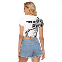 Ia Orana Tahiti Personalised Raglan Cropped T Shirt French Polynesia Hook Tattoo Special White Color LT9