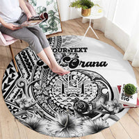 Ia Orana Tahiti Personalised Round Carpet French Polynesia Hook Tattoo Special White Color LT9