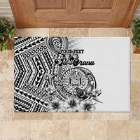 Ia Orana Tahiti Personalised Rubber Doormat French Polynesia Hook Tattoo Special White Color LT9