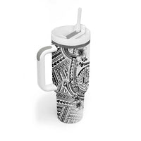Ia Orana Tahiti Personalised Tumbler With Handle French Polynesia Hook Tattoo Special White Color - Polynesian Pride