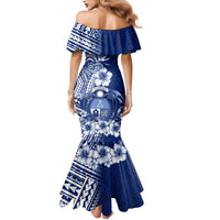 Nauru Independence Personalised Family Matching Mermaid Dress and Hawaiian Shirt Naoero Hook Tattoo Special Polynesian Pattern LT9 - Polynesian Pride