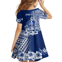 Nauru Independence Personalised Kid Short Sleeve Dress Naoero Hook Tattoo Special Polynesian Pattern LT9 - Polynesian Pride