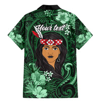 New Zealand Custom Women's Day Family Matching Mermaid Dress and Hawaiian Shirt Maori Girl Feathers of Hope - Green LT9 - Polynesian Pride