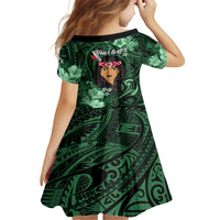 New Zealand Custom Women's Day Family Matching Off Shoulder Maxi Dress and Hawaiian Shirt Maori Girl Feathers of Hope - Green LT9 - Polynesian Pride