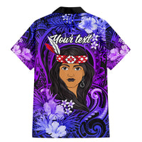 New Zealand Custom Women's Day Family Matching Mermaid Dress and Hawaiian Shirt Maori Girl Feathers of Hope - Purple LT9 - Polynesian Pride