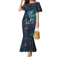 New Zealand Matariki Pohutukawa Mermaid Dress Te Mauri te Ora LT9 Women Art - Polynesian Pride