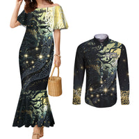 New Zealand Matariki Tupuarangi Couples Matching Mermaid Dress and Long Sleeve Button Shirt Ng Kai o te Rangi LT9 Art - Polynesian Pride