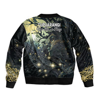 New Zealand Matariki Tupuarangi Sleeve Zip Bomber Jacket Ngā Kai o te Rangi