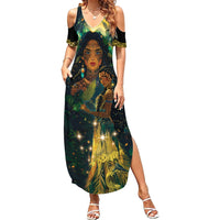 New Zealand Matariki Summer Maxi Dress Rongo Mori Wellbeing and Good Luck LT9 Women Art - Polynesian Pride