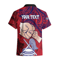 Personalised Dads Day American Samoa Hawaiian Shirt Dad Ou Te Alofa Ia Te Oe Tama - Polynesian Flowers Tribal LT9 - Polynesian Pride