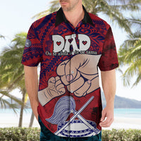 Personalised Dads Day American Samoa Hawaiian Shirt Dad Ou Te Alofa Ia Te Oe Tama - Polynesian Flowers Tribal LT9 - Polynesian Pride