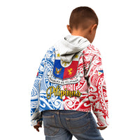 125th Independence Anniversary Philippines Kid Hoodie Polynesian Pilipinas Flag Style - White LT9 - Polynesian Pride