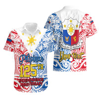 Personalised Polynesian Philippines Hawaiian Shirt Pilipinas Flag Style for 125th Independence Anniversary White LT9 - Polynesian Pride