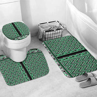 New Zealand Maori Niho Taniwha Bathroom Set Kakariki Mangopare and Puhoro Pattern LT9 Mat Set Only (3 pcs) One Size Green - Polynesian Pride
