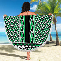 New Zealand Maori Niho Taniwha Beach Blanket Kakariki Mangopare and Puhoro Pattern