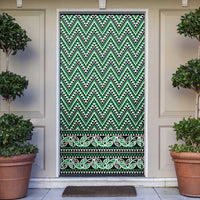 New Zealand Maori Niho Taniwha Door Cover Kakariki Mangopare and Puhoro Pattern LT9 Green - Polynesian Pride